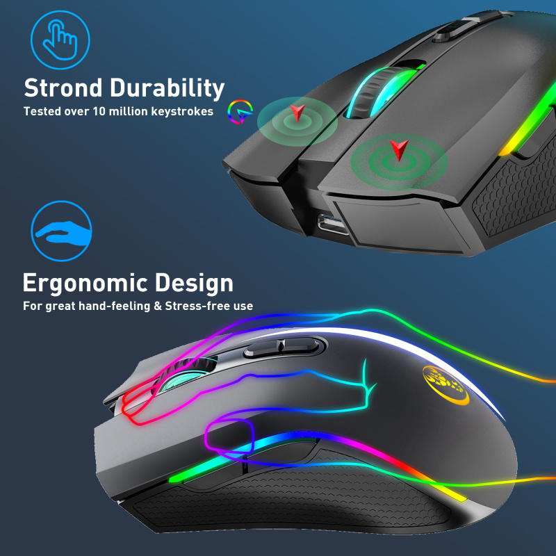 2.4G Wireless Gaming Mouse with 7 Buttons And RGB Backlight Rechargeable